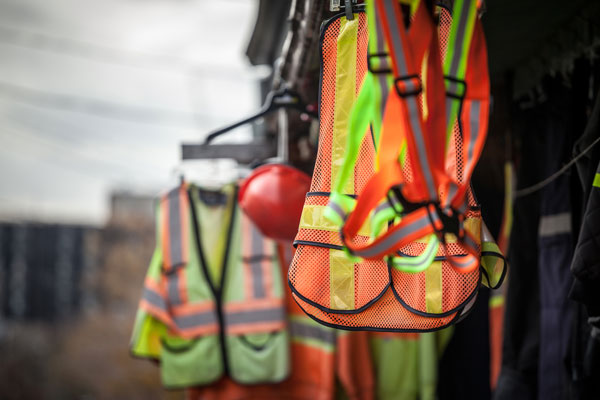 Photo of safety equipment on a construction site